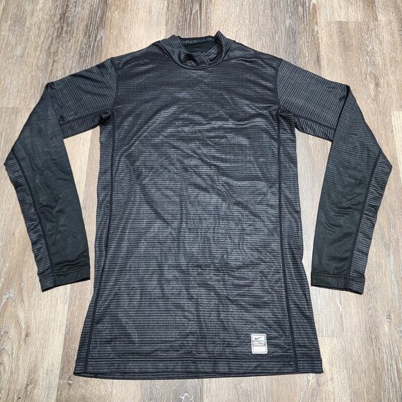 Nike Pro Combat Hyperwarm Black Compression Shirt Long Sleeve Men’s M - Picture 1 of 8